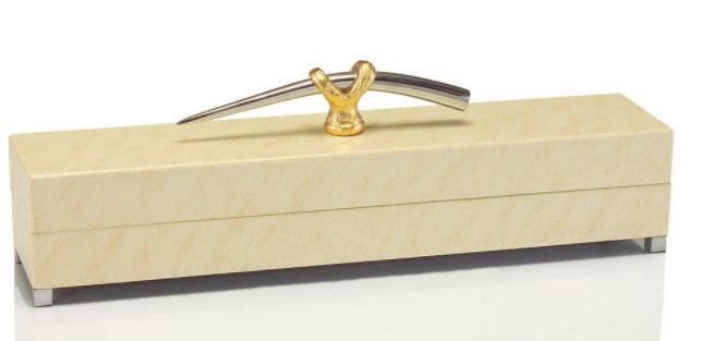 Cream Box with Gold and Nickel Handle
