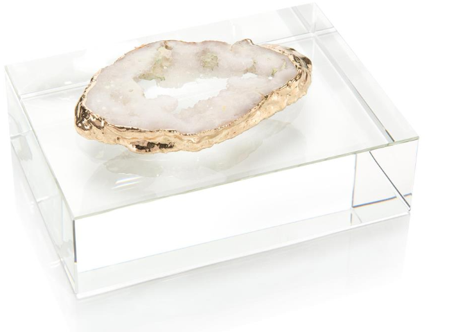 White Geode on Crystal