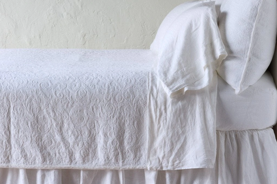 Adele King Coverlet- White