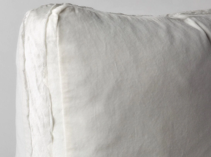Harlow Euro Sham w/ Charmeuse Gussett - Winter White