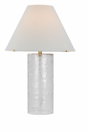 Driscoll Large Table Lamp in Clear Wavy Glass and Soft Brass 28.75
