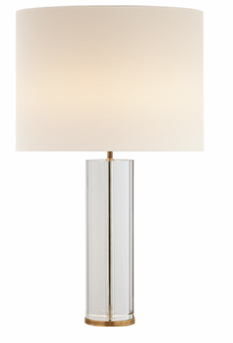 Lineham Table Lamp in Crystal and Hand-Rubbed Antique Brass 29.5