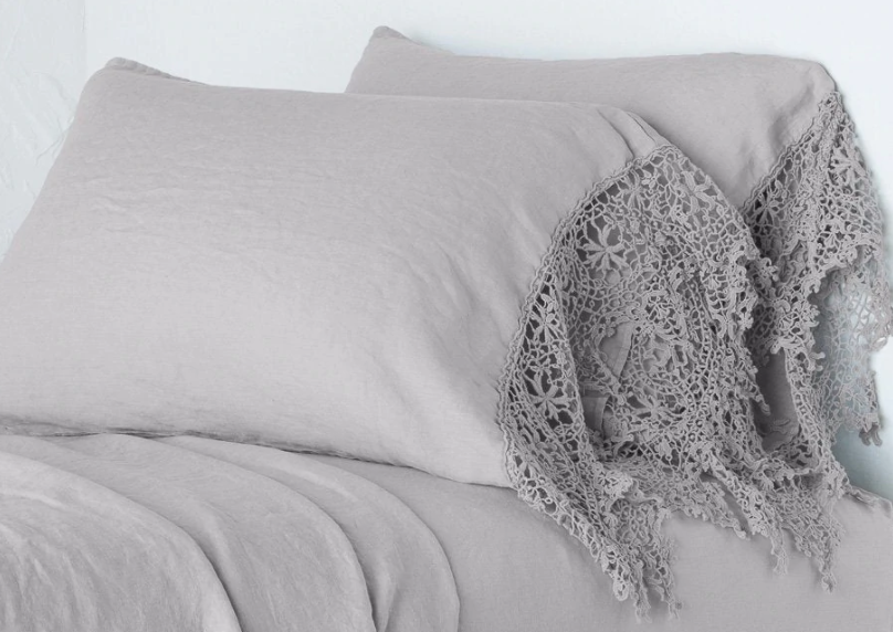 Frida King Pillowcase- Fog
