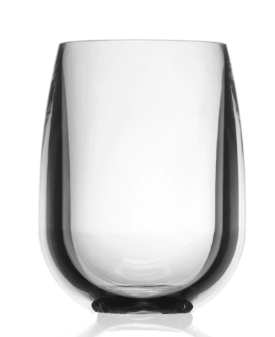 Clear Stemless Acrylic Wine Glass