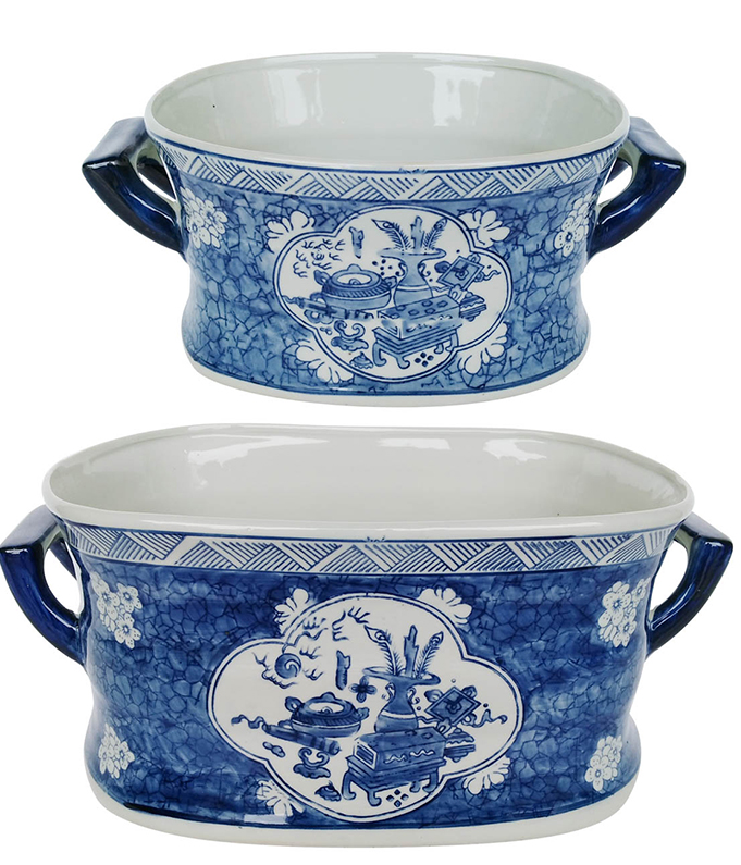Blue and White Planter- Small