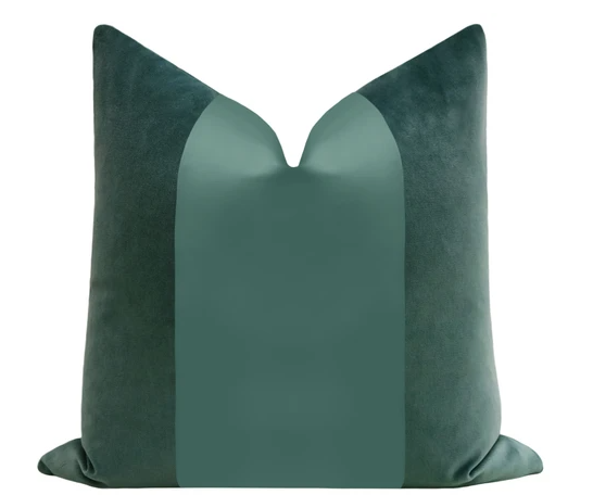Faux Silk Velvet Aegean Panel Pillow 22