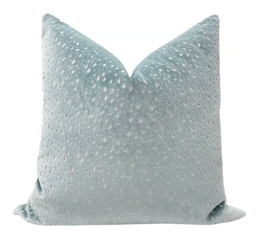 Antelope Cut Velvet Pillow- Cerulean Blue 24