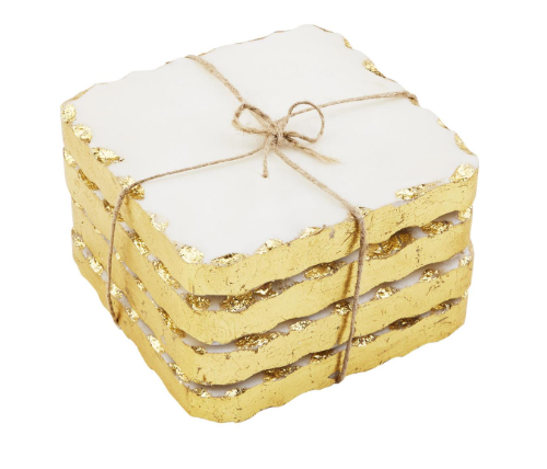 Metallic Edge Coaster- Gold