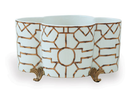 Scalamandre Baldwin Quatrefoil Planter- White