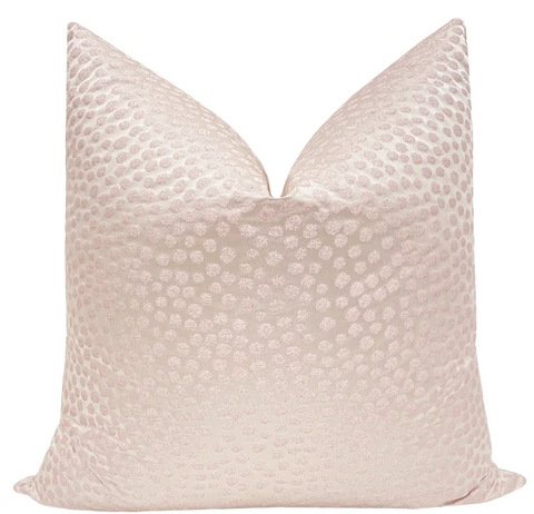 Dorothy Faux Silk Pillow- Blush 22”