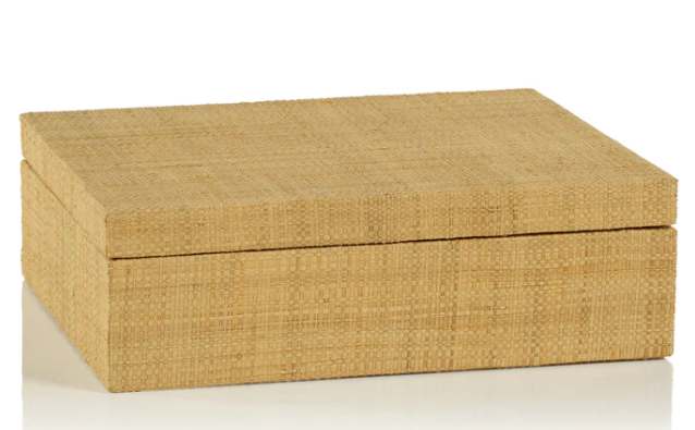 Bungalow Grasscloth Box 11 in x 9 in x 4 in