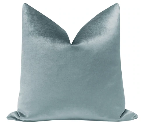 22x22 Faux Silk Velvet - Cerulean Blue