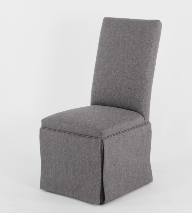 Straight Back Skirted Chair - Nomad Snow