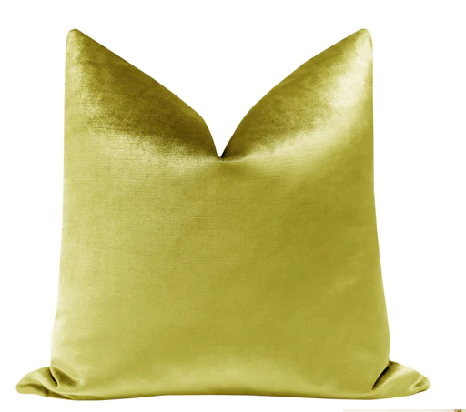 LDC- Faux Silk Velvet, Chartreuse 22x22