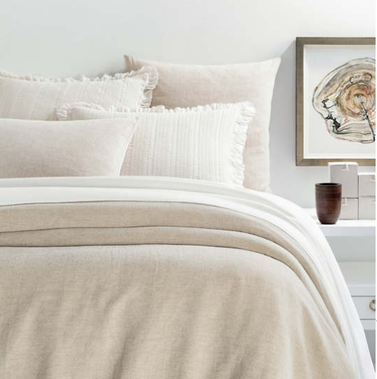 Linen Chenille Duvet Cover- Natural Queen