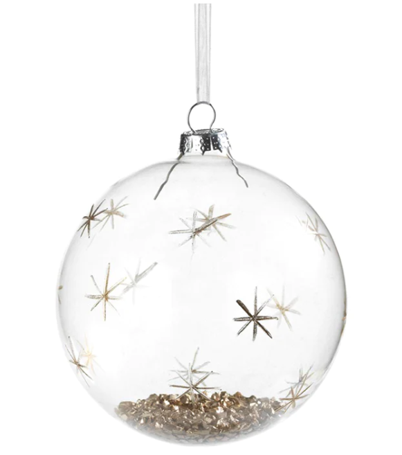 Clear Ball w/ Gold Glitter- Med
