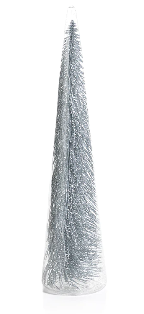 Glass Tree w/ Silver Glitter-XL 15.5