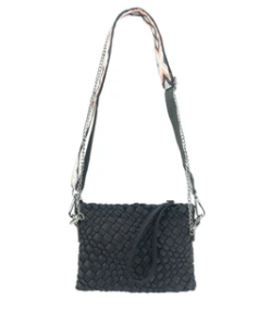 Charlotte Crossbody Woven Bag-Onyx