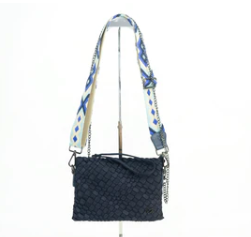 Charlotte Crossbody Woven Bag-Navy