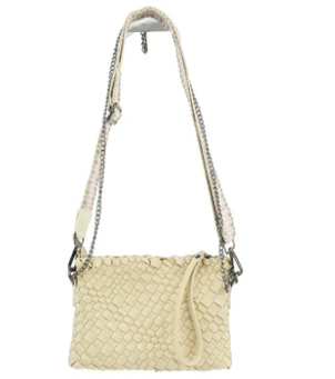 Charlotte Crossbody Woven Bag-Tan