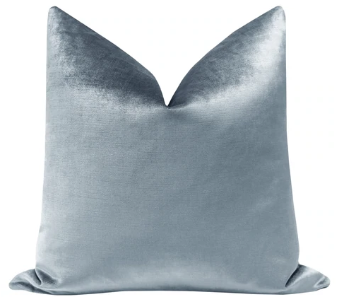 Faux Silk Velvet Pillow- Delft 22