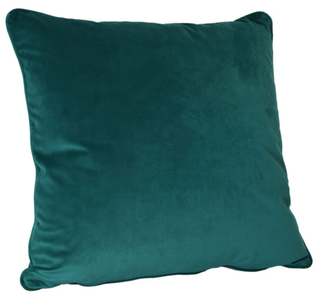 Iris Velvet Pillow, Performance Fabric, Emerald Green