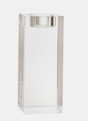 Clear Glass Rectangular Candle Holder 6