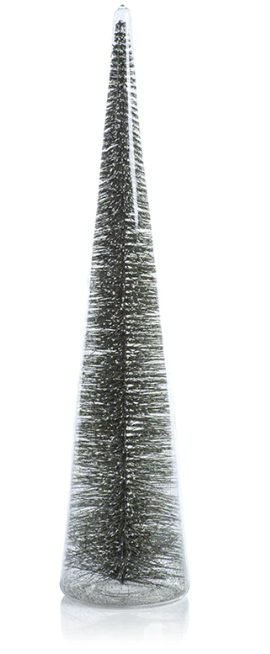 Glass Tree w/ Green Glitter- XL 15.5