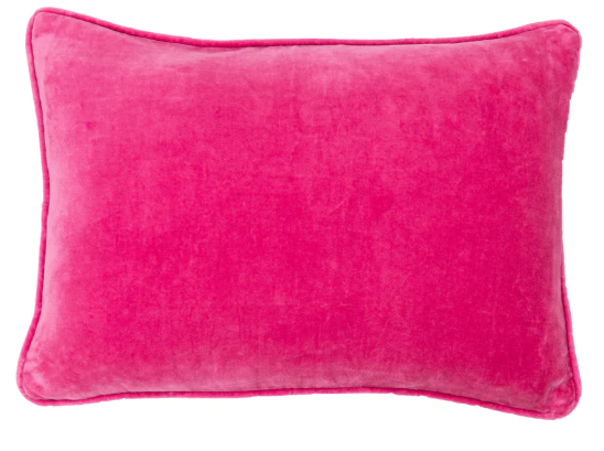 Hot Pink Velvet Lumbar