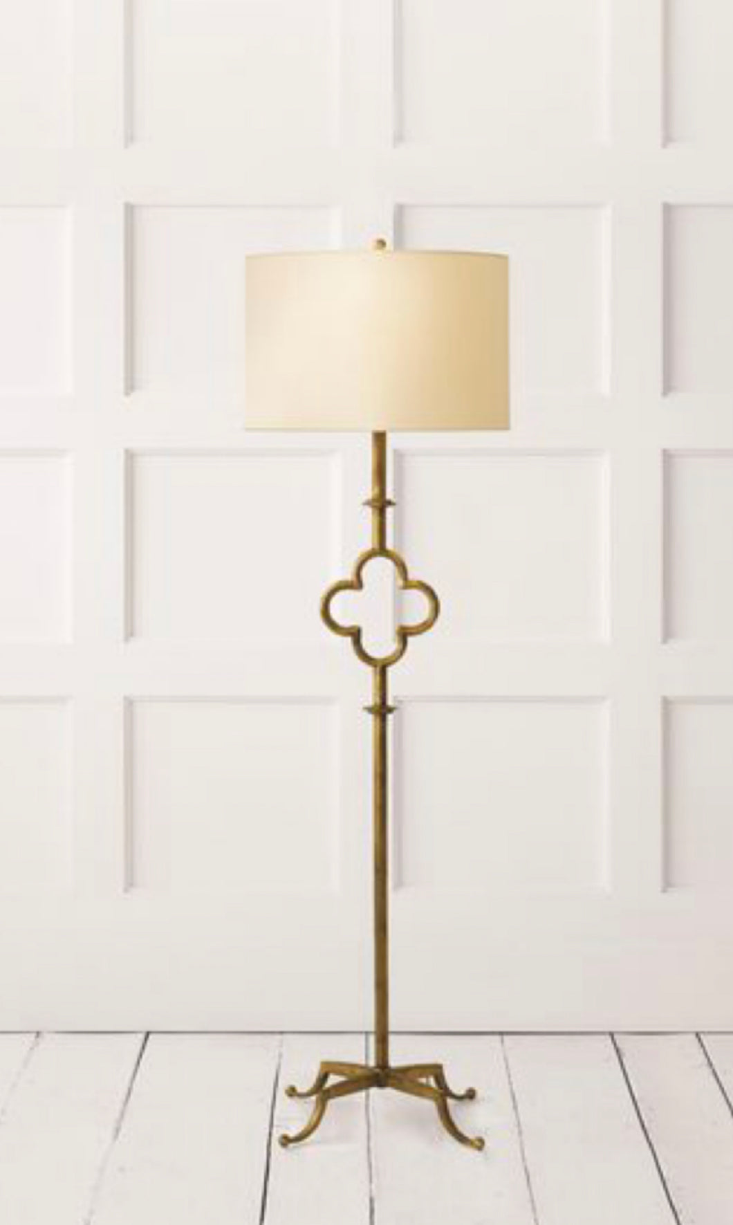 Champagne Gold Quatrefoil Floor Lamp