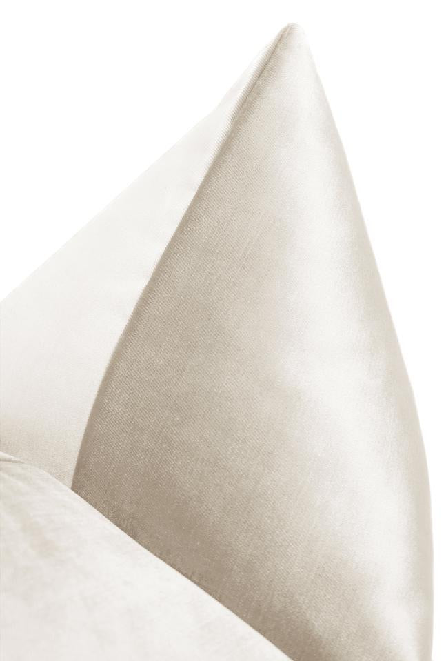 Faux Silk Velvet Pillow-Alabaster 22”