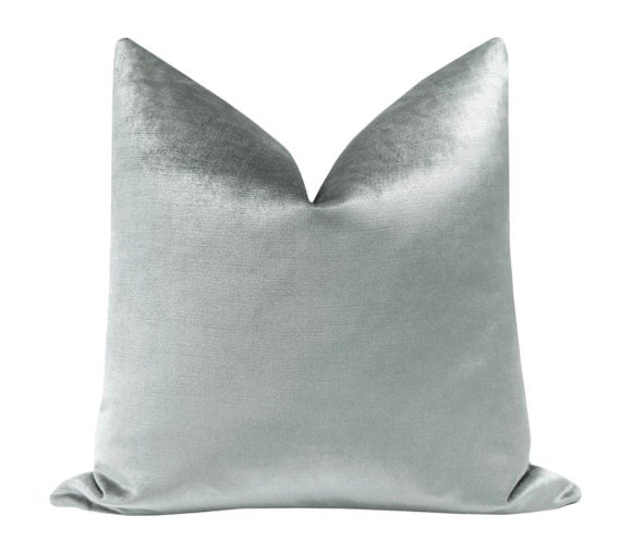 Faux Silk Velvet Pillow French Gray 22”
