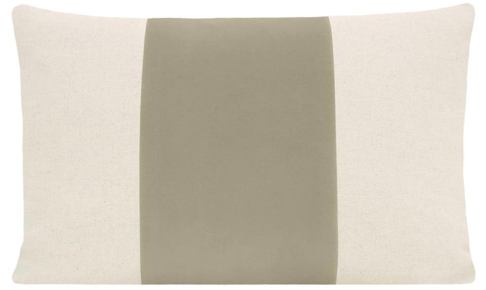 Signature Velvet Panel Pillow-Stone 12x18”