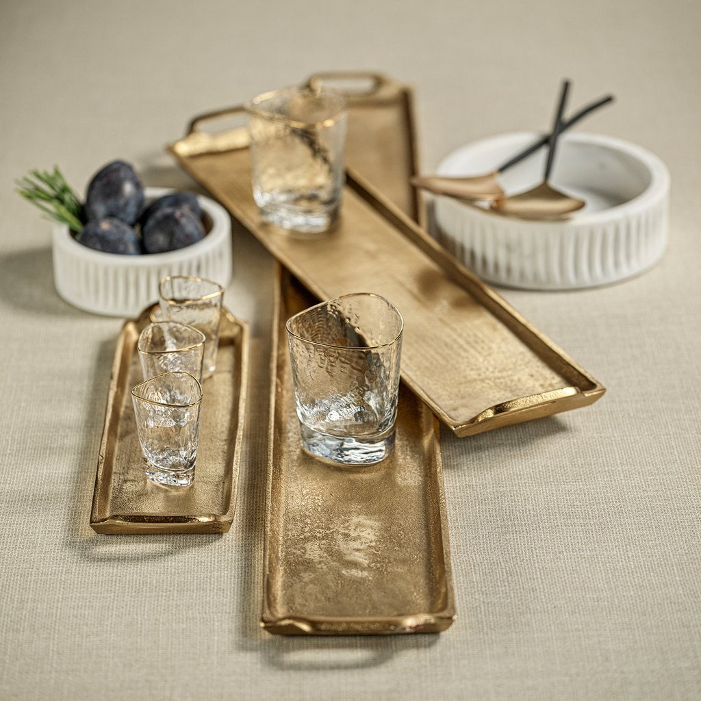 20” Rectangle Aluminum Tray-Gold