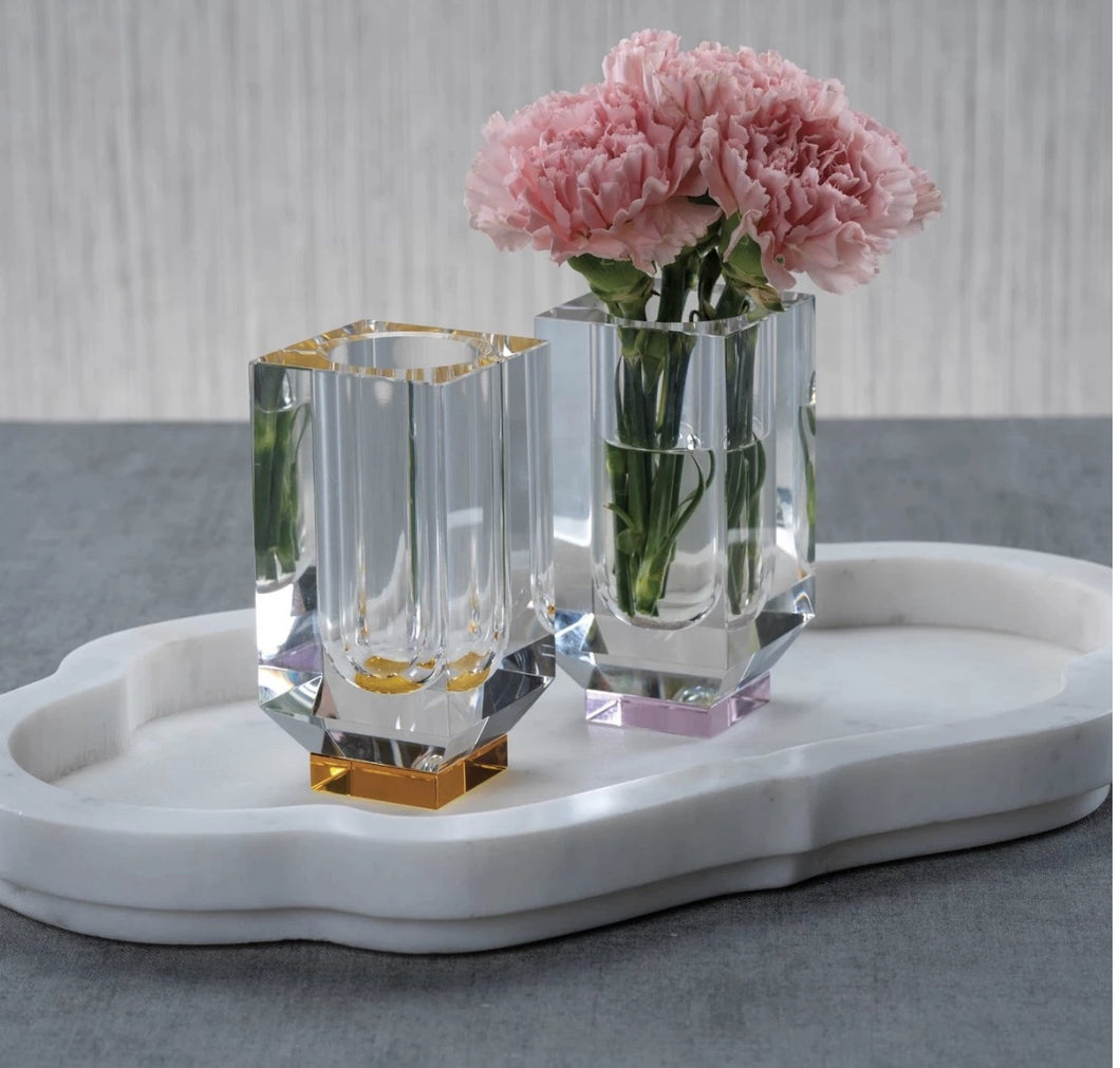Carina Crystal Vase - Pink