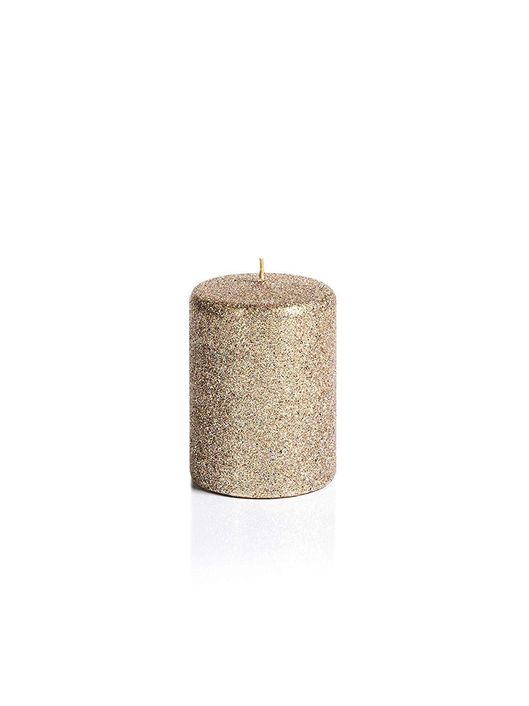 Gold Glitter Pillar Candle/3x4”
