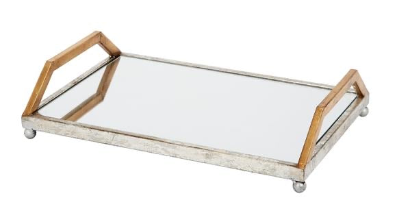 St. Charles Mirrored Tray Gold/Silver Leaf