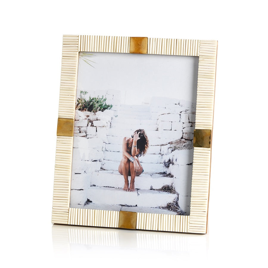 Maha Bone w/ Brass Trim Photo Frame 4x6
