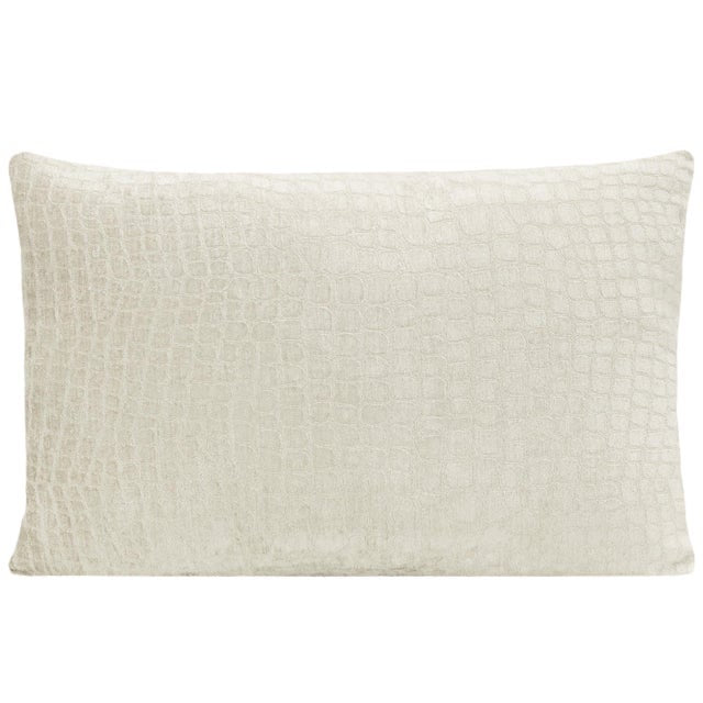 15x22” Chenille Crocodile Lumbar Pillow