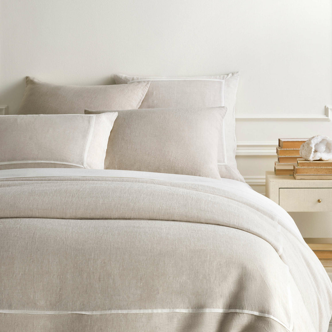 Keaton Natural Linen Duvet Cover-Full/Queen