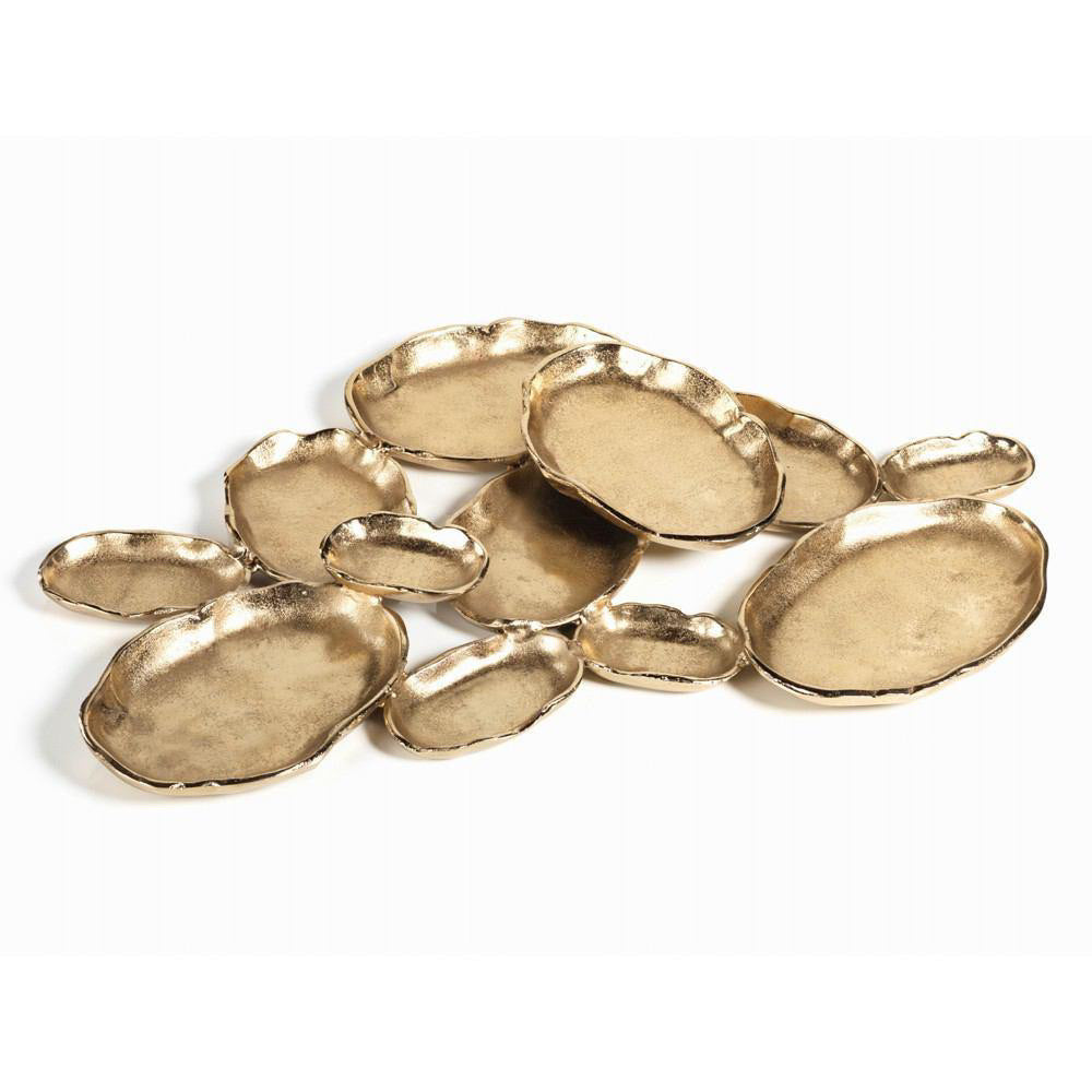 Cluster of 12-Gold Oval Serving Dish