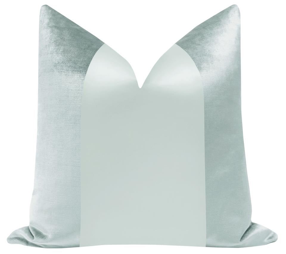 Faux Silk Velvet Panel Pillow-Spa Blue