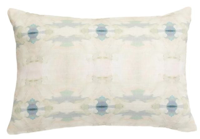 Laura Park Coral Bay Pale Blue Linen Cotton Lumbar 14x20”