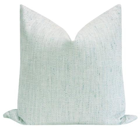 Metallic Linen Pillow/Spa Blue 24”