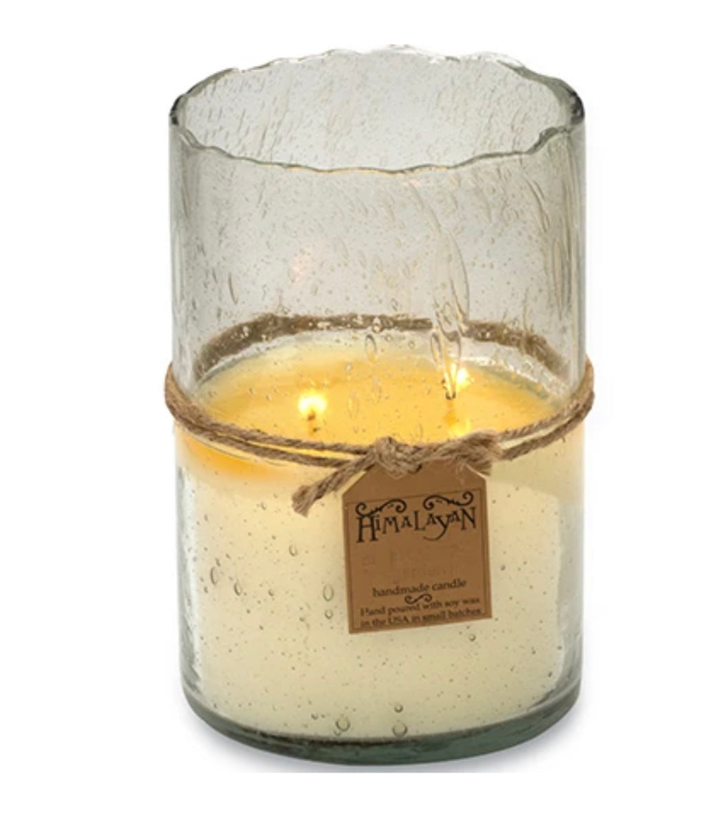 Clear Hurricane Candle/Orange Grove