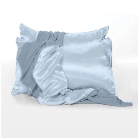 PJ Harlow Dreamer Satin Pillowcases-Morning Blue