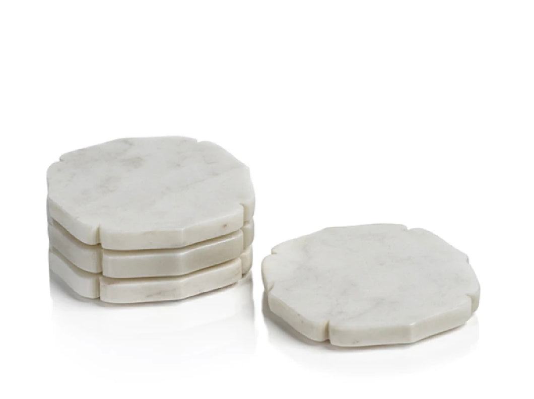 Pietre White Marble Coasters