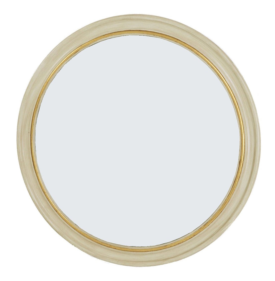 White/Gold Round Mirror 40”