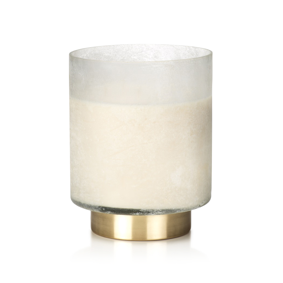 Cortina White Large Candle/Tobacco Flower