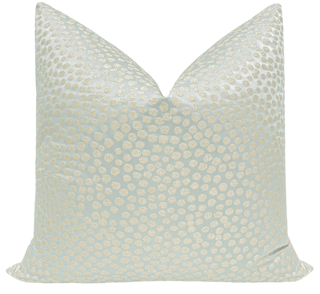 Dorothy Faux Silk Pillow-Spa Blue 24”